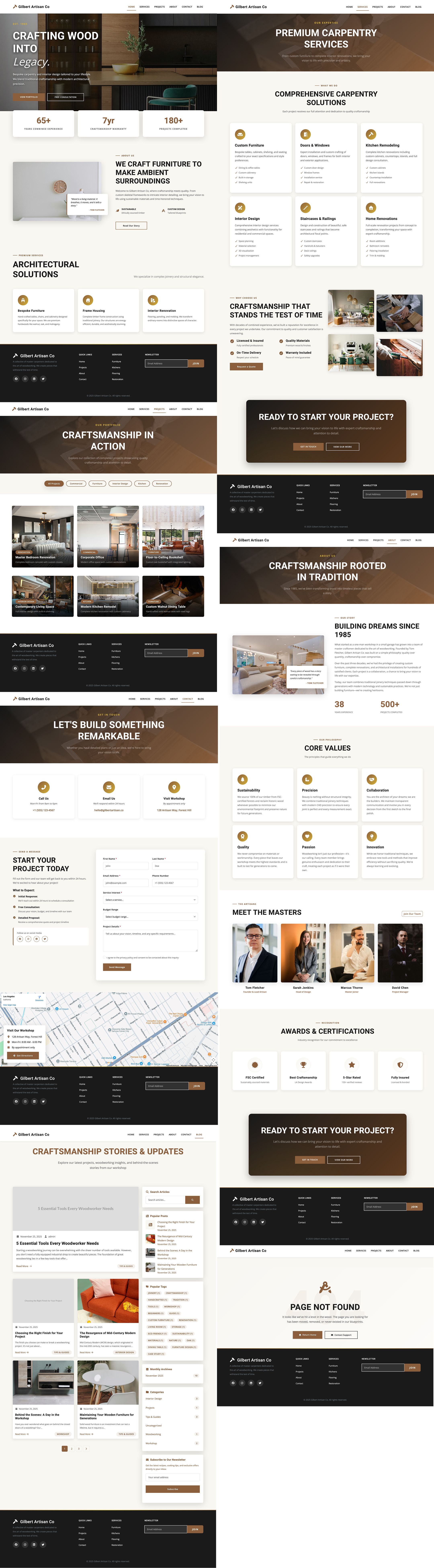Gilbert Artisan Co UI Mockups