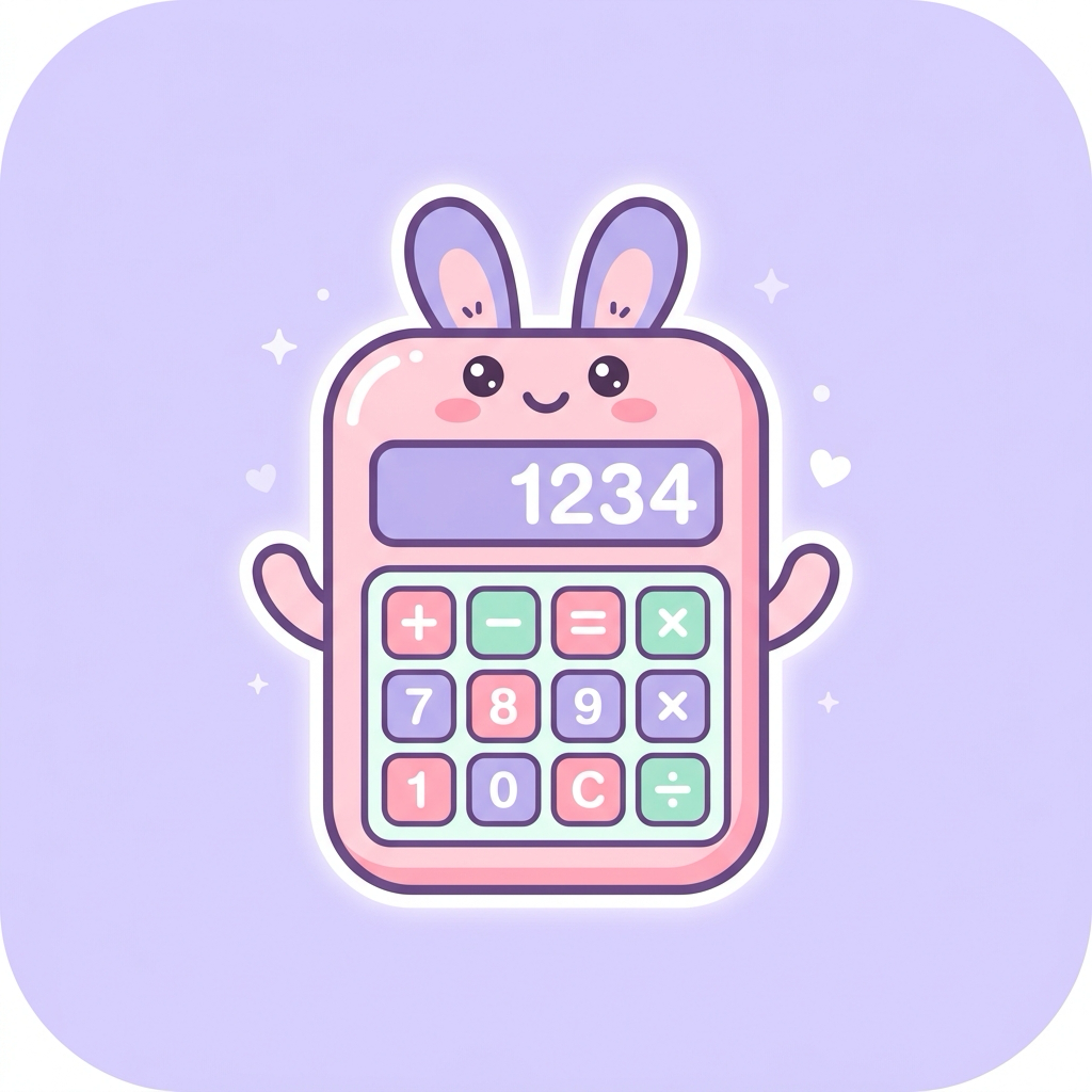 Pastel Math Kawaii Calculator Icon